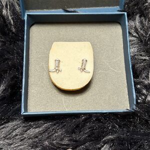 Unk Silver Cowboy Boot Stud Earrings Western Theme Nickel-Free